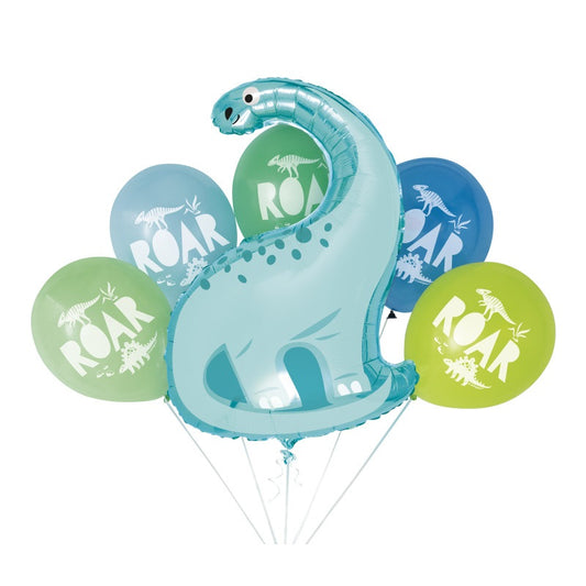 Dinosaur Giant Foil & Latex Balloon Bouquet Kit  6pc