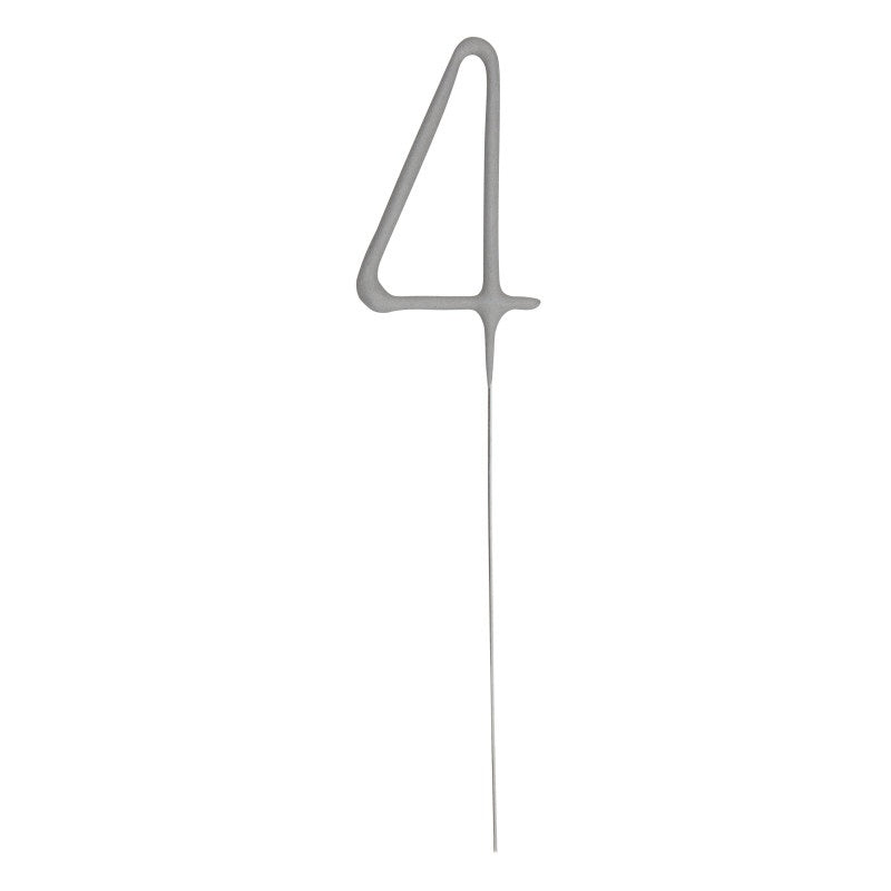 Number 4 Silver Sparkler  7"