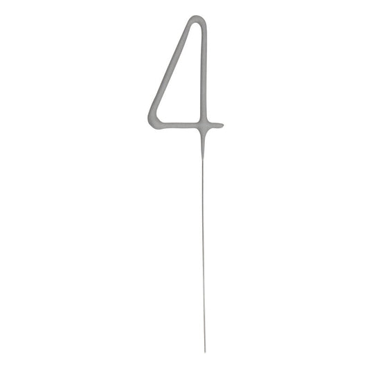 Number 4 Silver Sparkler  7"