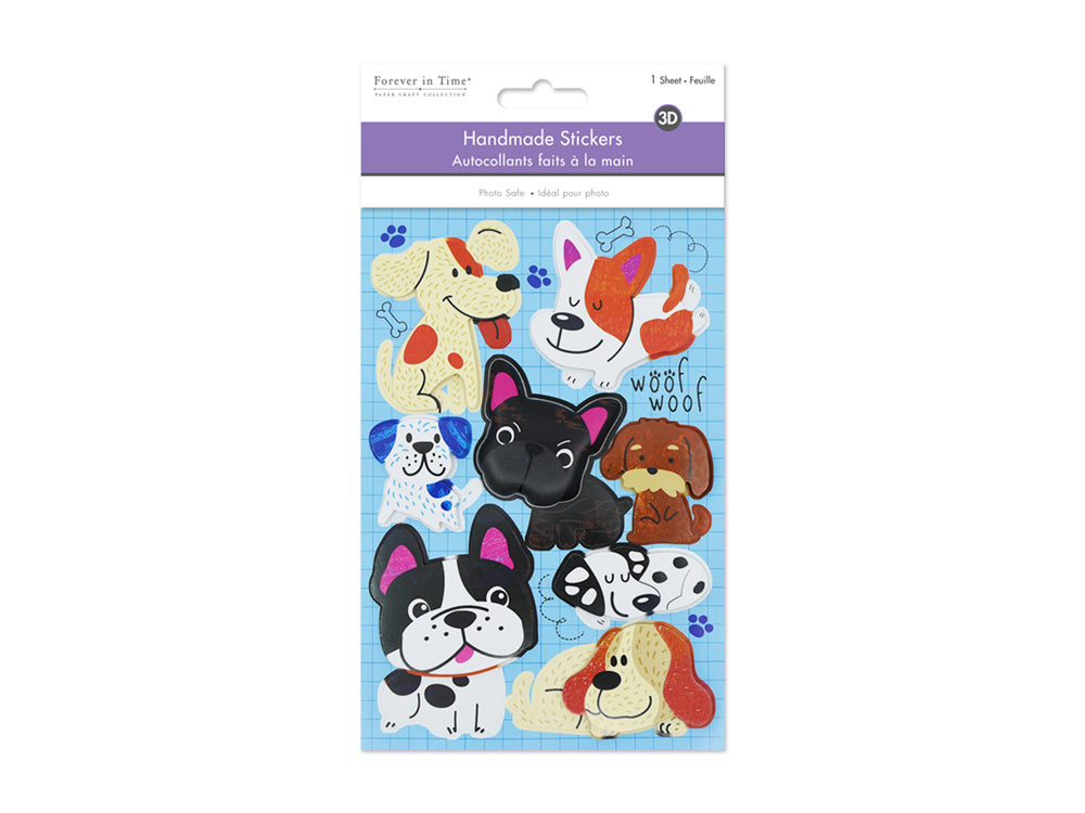 Handmade Sticker: 4.9"x7.3" 3D Big Puffy D) Woof (Copy)