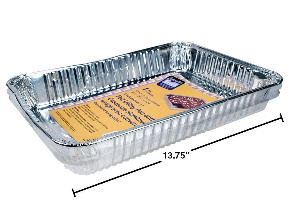 SiG.Kit  Foil Utility Pan & Dome  Lid, 13-1/2x9-7/8x1-7/8" (#80211)