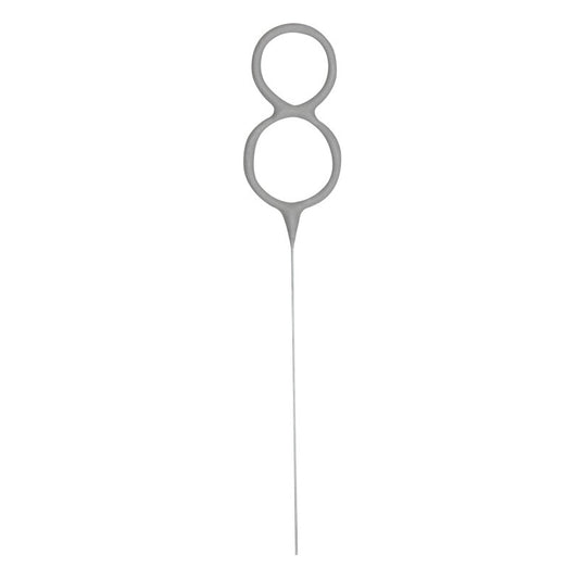 Number 8 Silver Sparkler  7"
