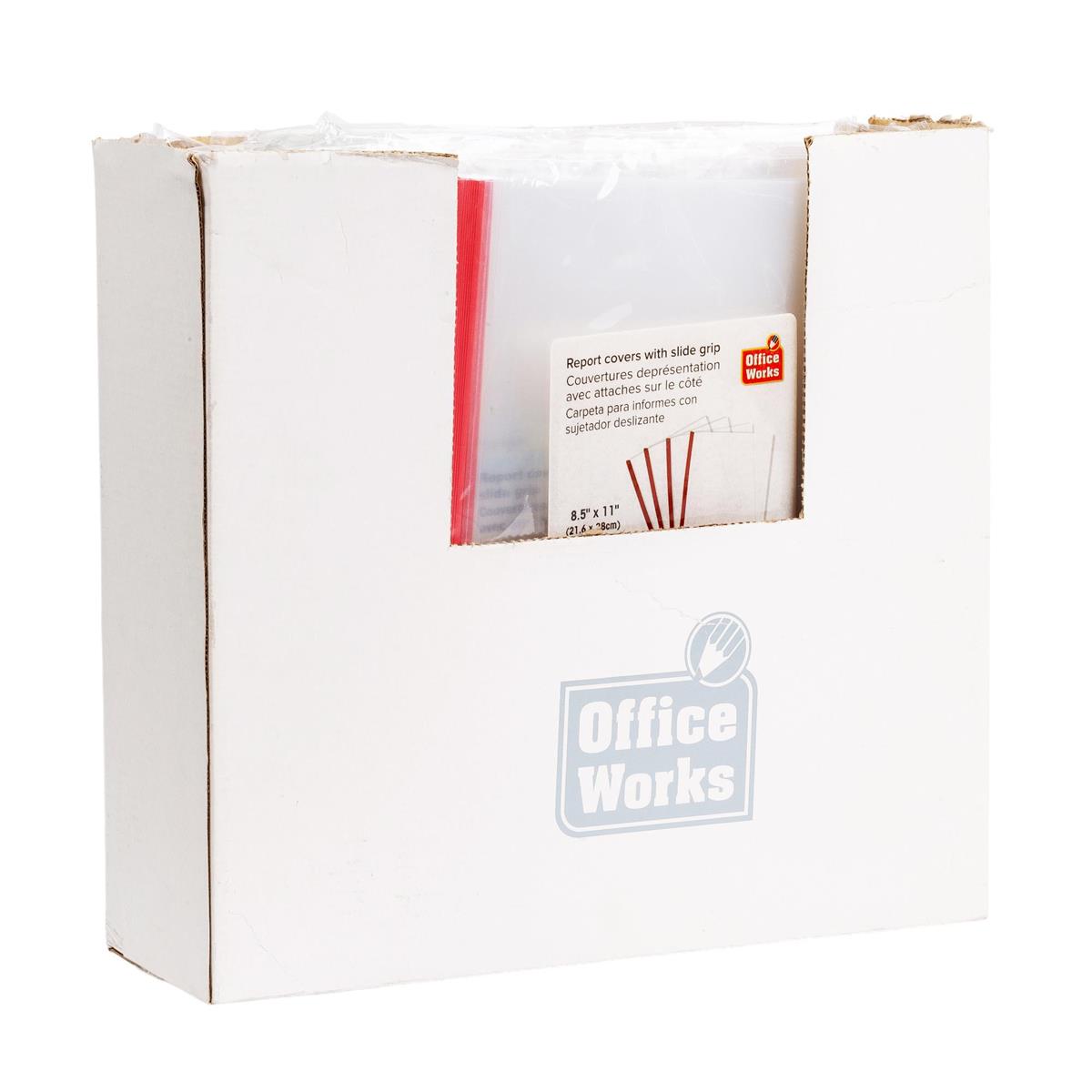 O.WKs. 3-pc  Pvc Report Cover w/Slde Gp8.5x11" 3C,24/dsp