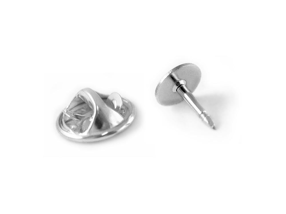 Jewelry Findings: Pin Back/Pin Set 6Sets/Pk B) Silver