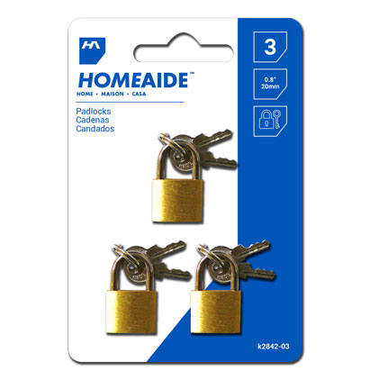 PADLOCKS - 20MM 3 PCS