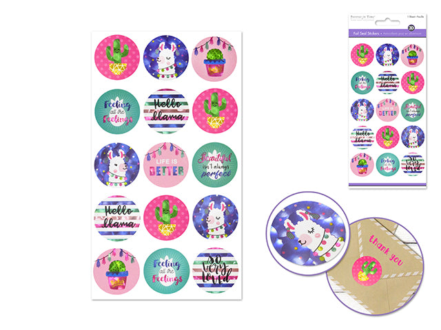 Paper Craft Sticker: 9.4cmx17.5cm Celebration Seals D) Llama