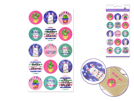 Paper Craft Sticker: 9.4cmx17.5cm Celebration Seals D) Llama