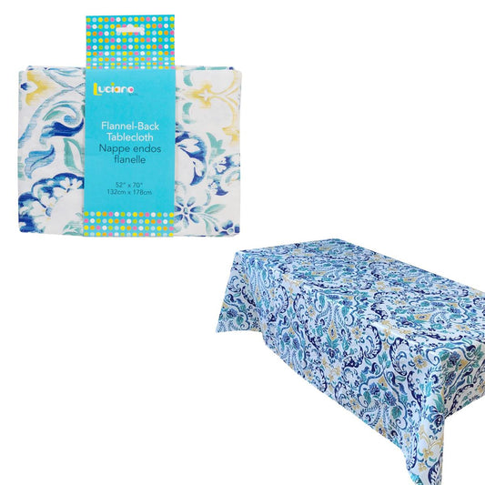 Luciano 52"x70" Assorted Flowers Printed PEVA Tablecloth,sleeve card