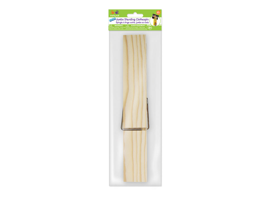 Craftwood: 8.3" Extra Jumbo Standing Clothespin Natural