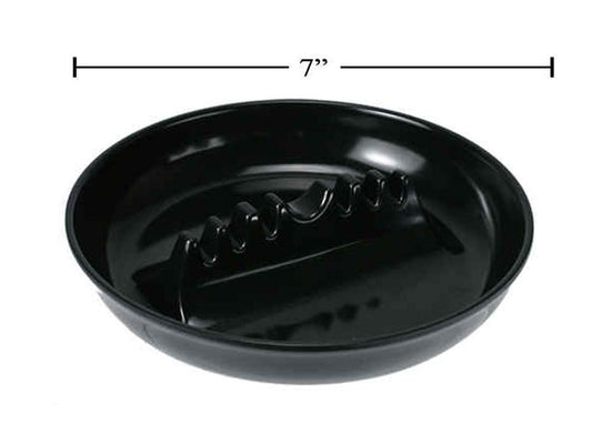 7" Round Melamine Ashtray, label, black