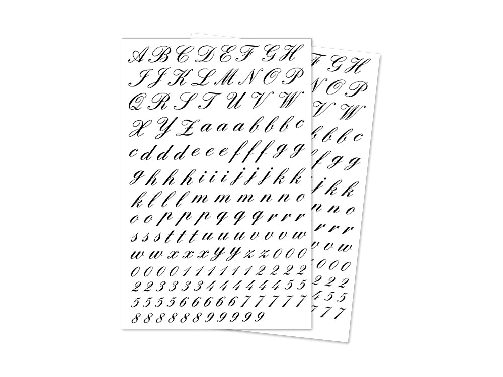 Paper Craft Sticker: 4"x5.25" Mini Fonts 2 Sheets B) Script