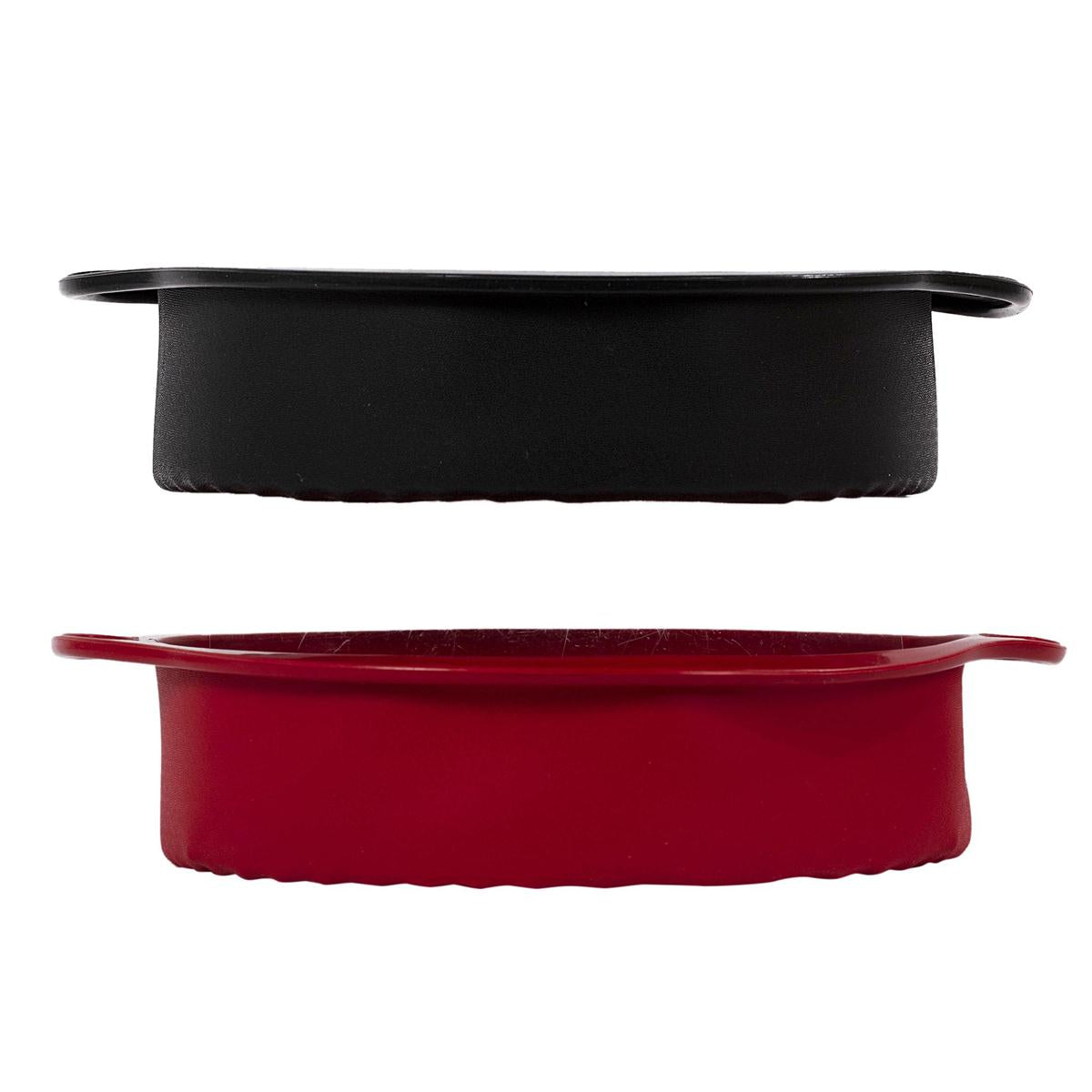 L.Gourmet 9"Dia. x2.5"H Silicone Cake Pan, 2 col., wrap card
