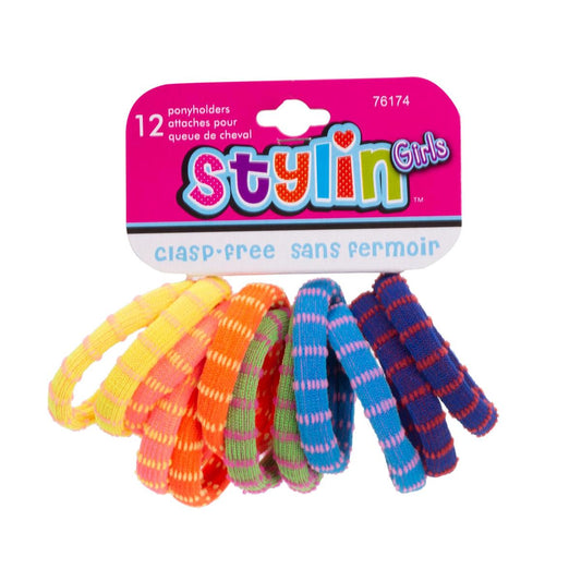 StylinG 12-pc Bright Knitted Ponyholders, hc