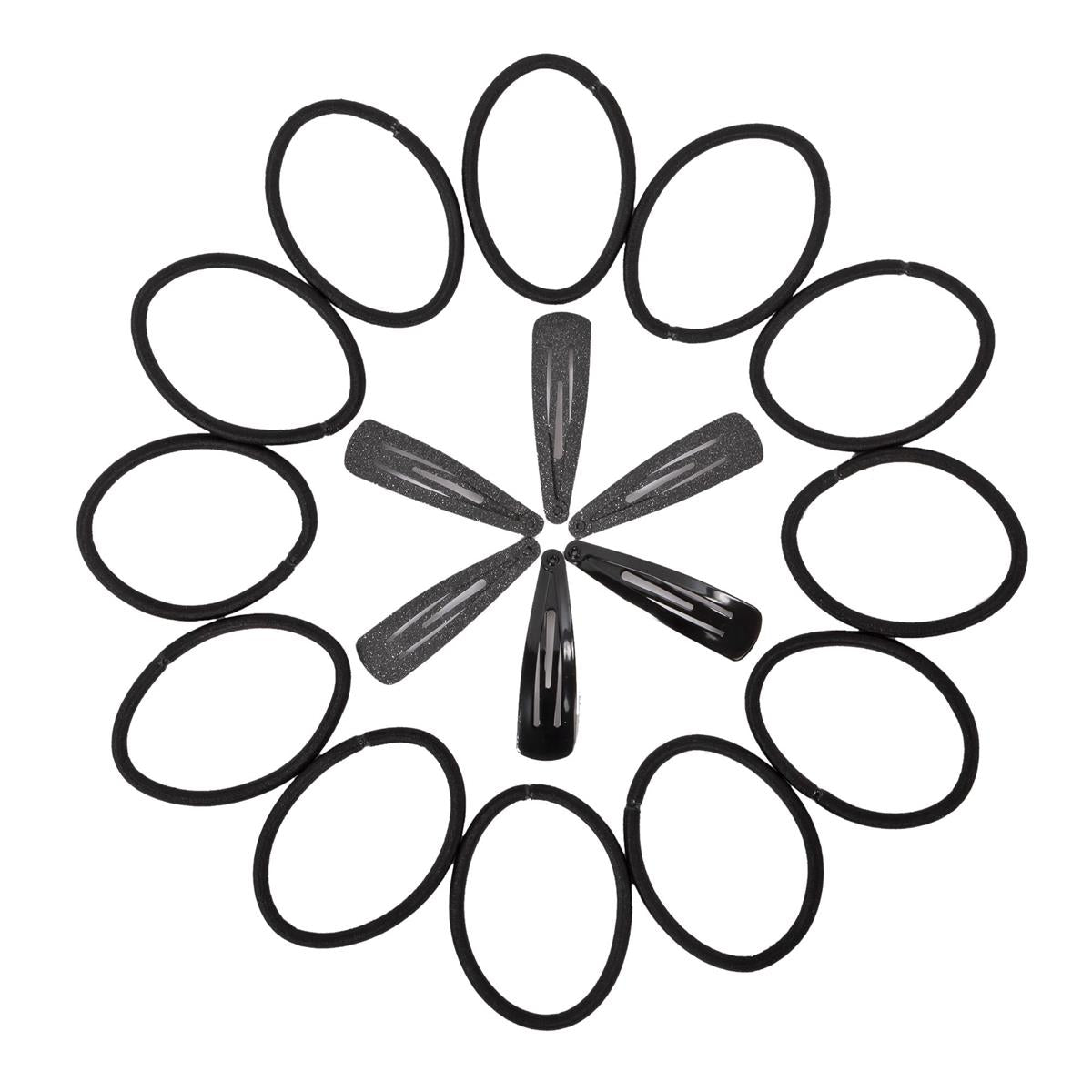 Stylin, Snap&Barrette Ponyholders 18p, black, header card