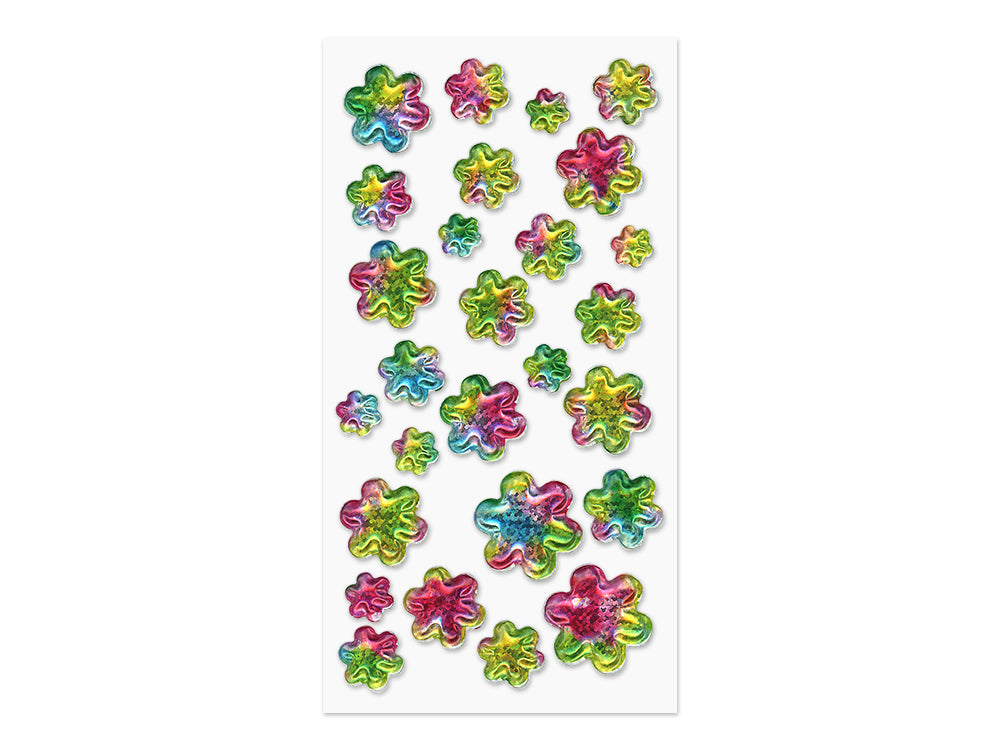 Paper Craft Sticker: 3.7"x6.9" 3D Pop-Up Foil Rainbow Effects C) Flower