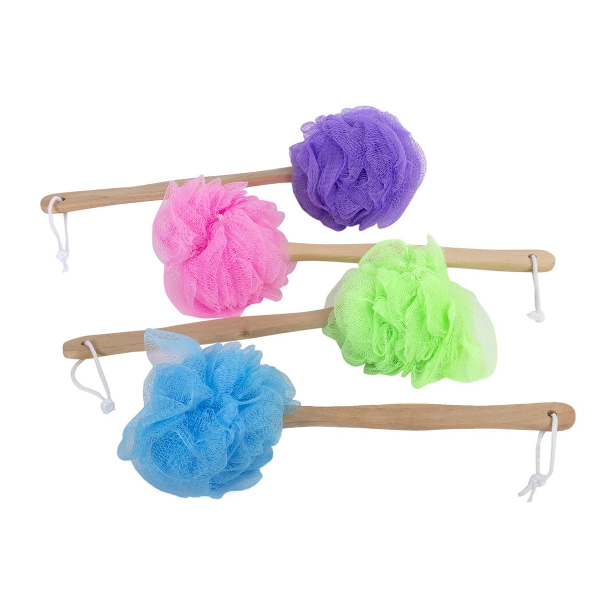 Bodico Bath Sponge w/Wood Handle,  4 col., hangtag