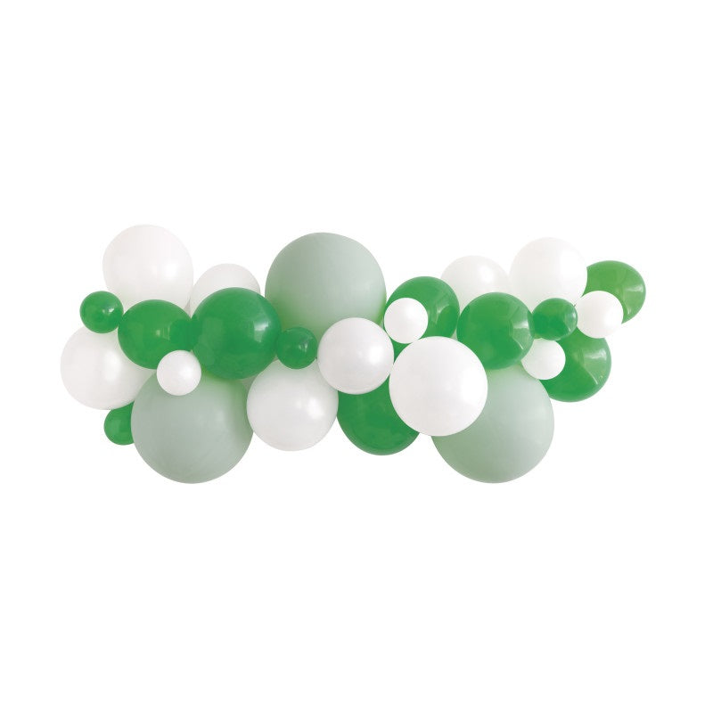 White  Ivory & Green Matte Latex Balloon Arch Kit