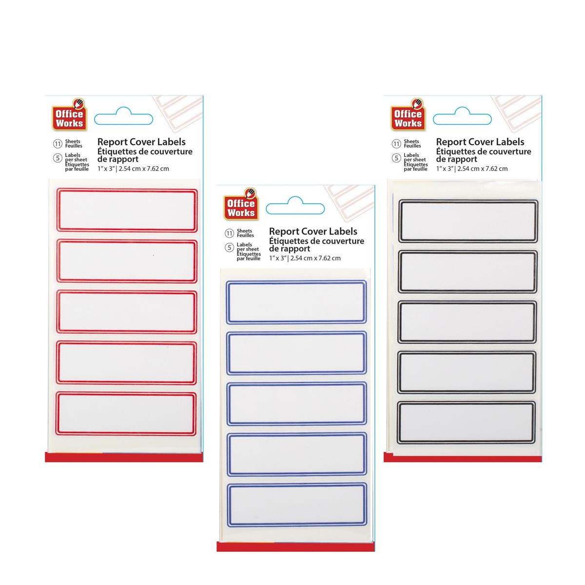 O.WKs.11 Sheets Label; 5pcs/Sheet 3 Colours