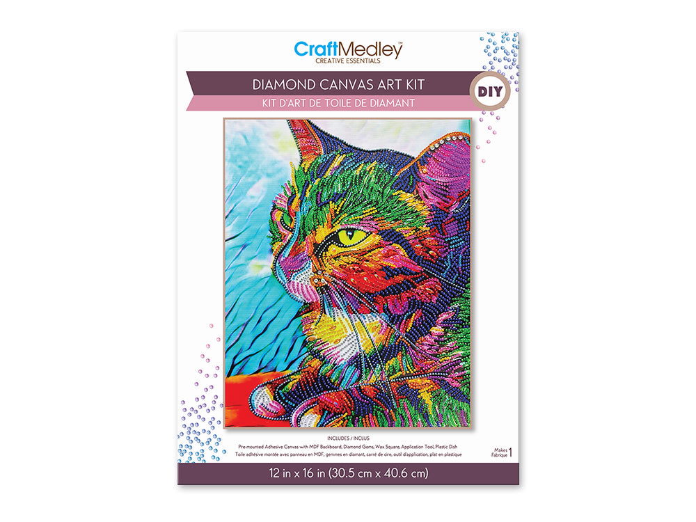 Craft Medley Kit: Diamond Painting Art Kit 12"x16" w/Gems+Tool+Tray M) Cat 2