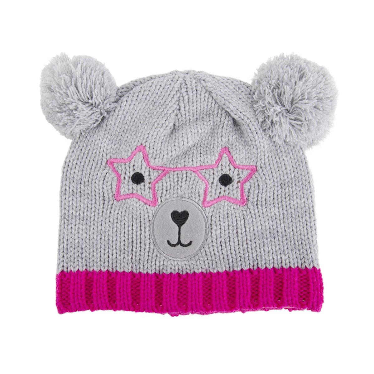 Nordic T. Beanie w Bear Face,pink glasses, hc