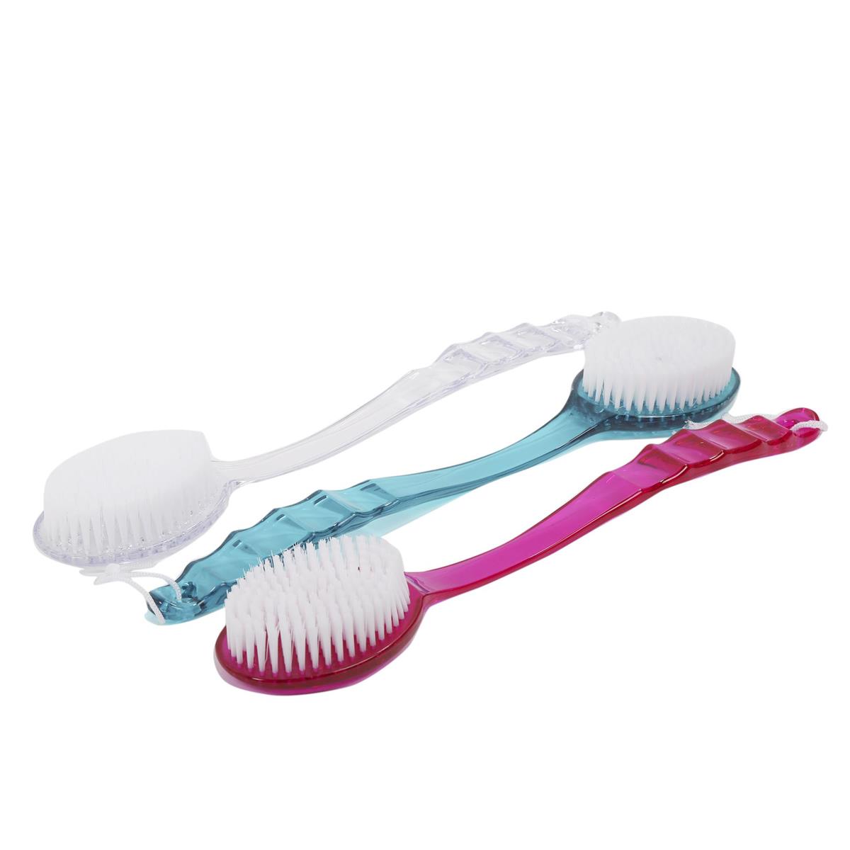 Bodico 2-sided 37cm L Bath Brush, 3 col., hang tag(HZ)