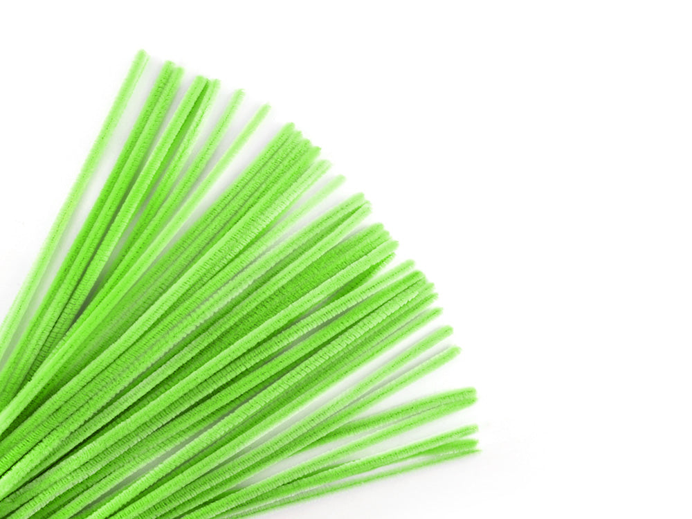 Chenille Stems: 6mmx30cm Standard Pipe Cleaners 40pc T) Lime Green