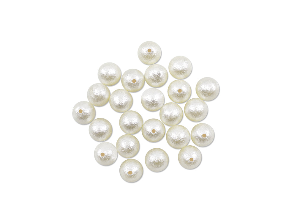Pearl Beads: Acrylic Textured Effects Ivory 35g E) 14mm