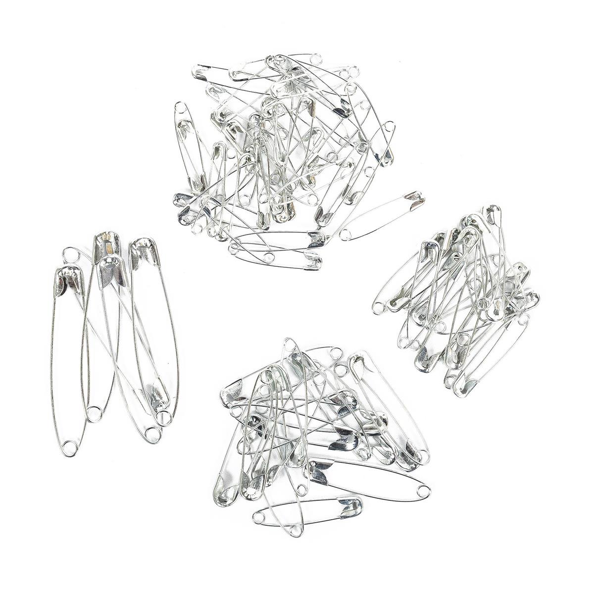 Sewing E. 80-pc Metal Safety Pins Clear b/c