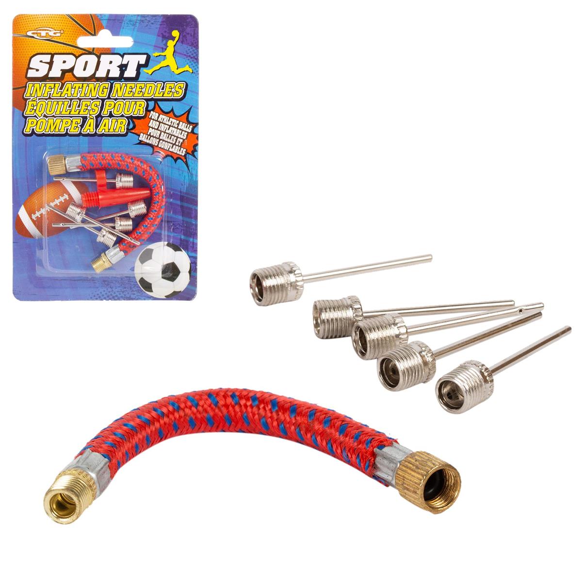 5-pc. Inflating Set (w/Flexible Air Hose & Nozzle Value Adapter), b/c