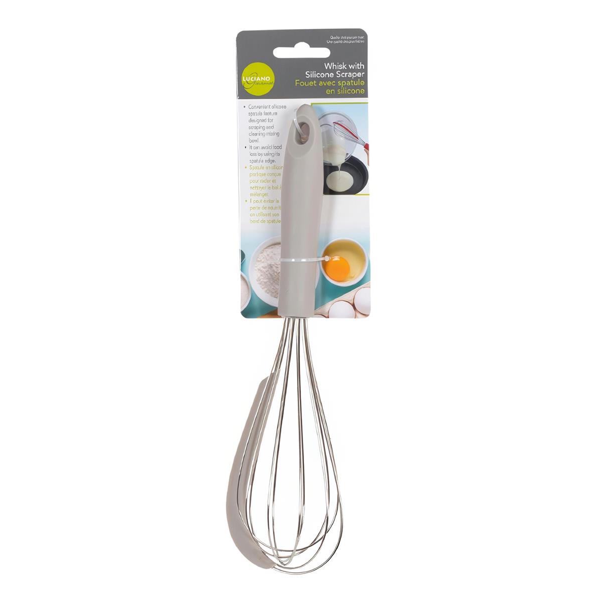 L.Gourmet 11"L Whisk w/ Silicone Scraper, t.o.c. (CS)