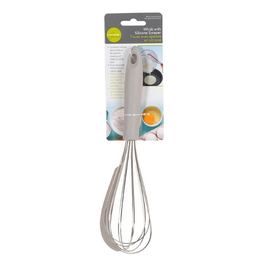 L.Gourmet 11"L Whisk w/ Silicone Scraper, t.o.c. (CS)