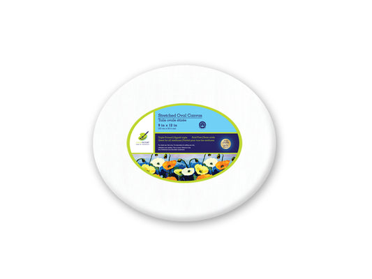 Stretch Artist Canvas: Oval 9"x12" Triple-Primed Back-Stapled