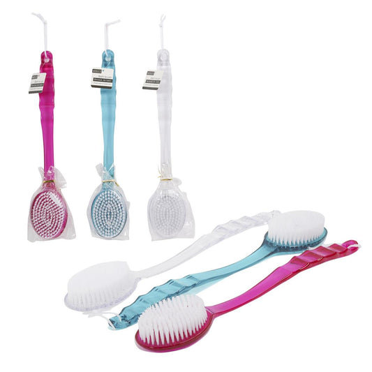 Bodico 2-sided 37cm L Bath Brush, 3 col., hang tag(HZ)
