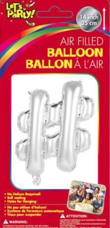 Let's Party "#" Silver Air Balloon, 14"