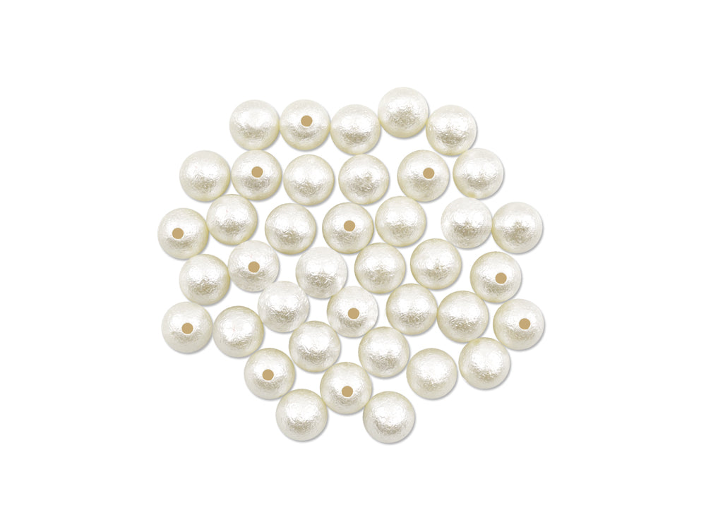 Pearl Beads: Acrylic Textured Effects Ivory 35g D) 12mm