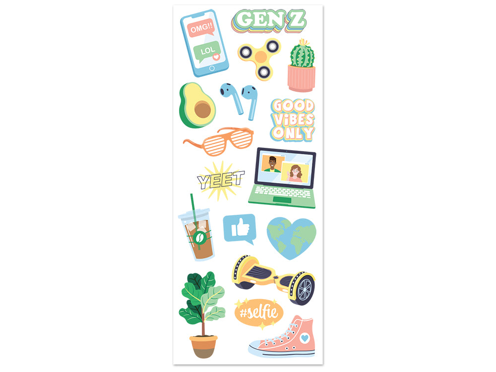 Paper Craft Sticker: 5"x12" Classic Themes 'Clear' Photo Safe 12) Generation Z