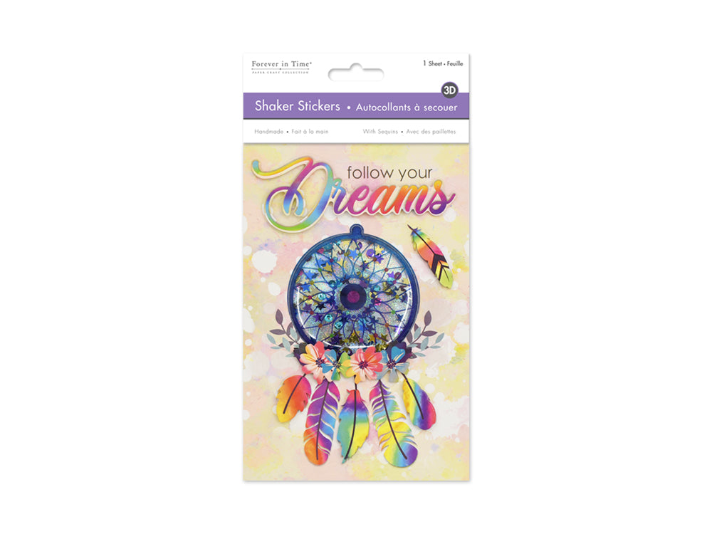 Handmade Sticker: 4.9"x7.3" 3D Shaker Series A) Follow Your Dreams