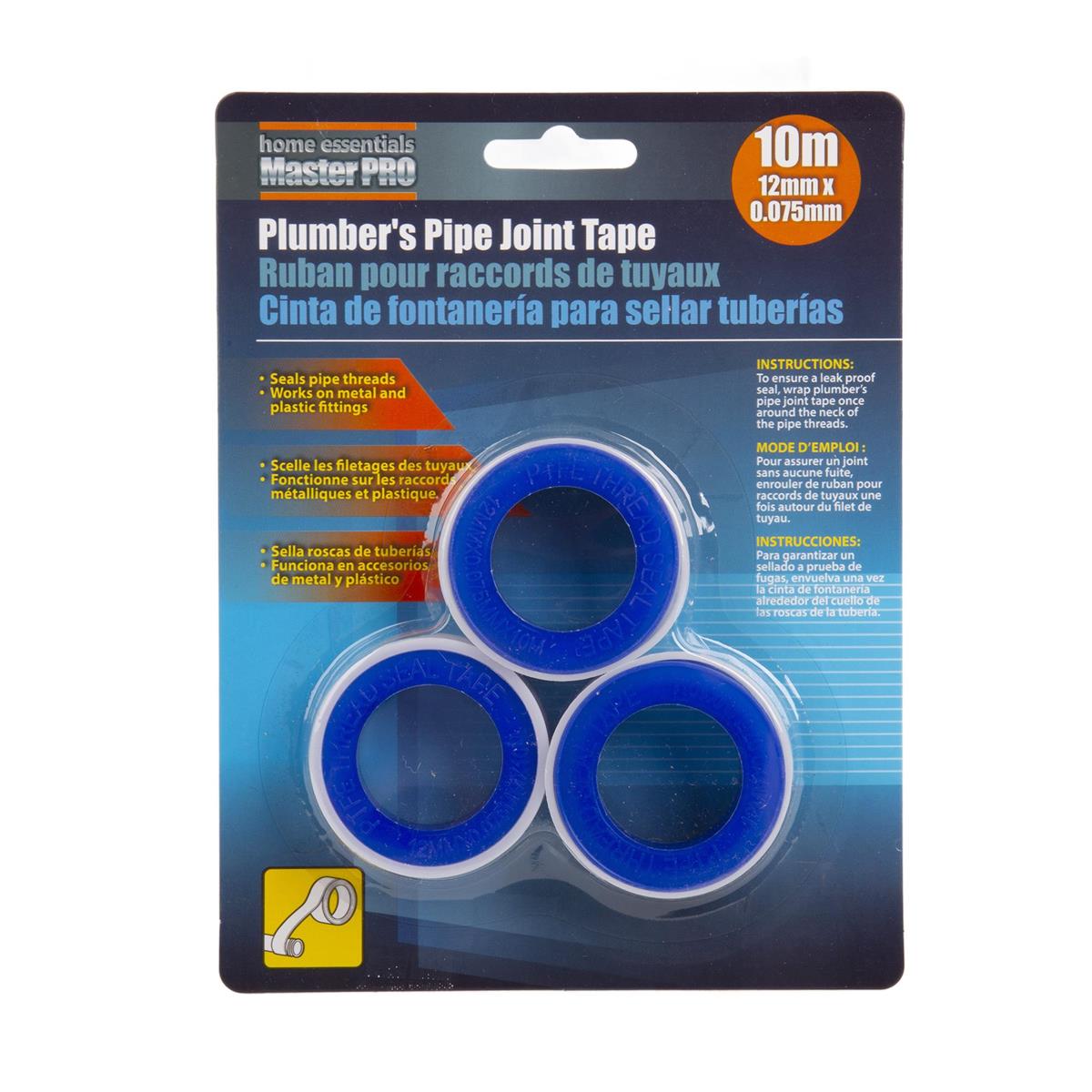 H.E. Master Pro, 3-pc Plumber's Pipe Joint Tape, b/c