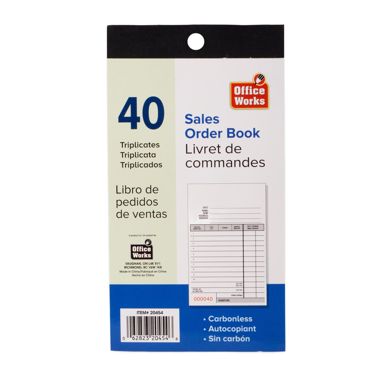 O.WKs. 40-ct Triplicate Sales Book
