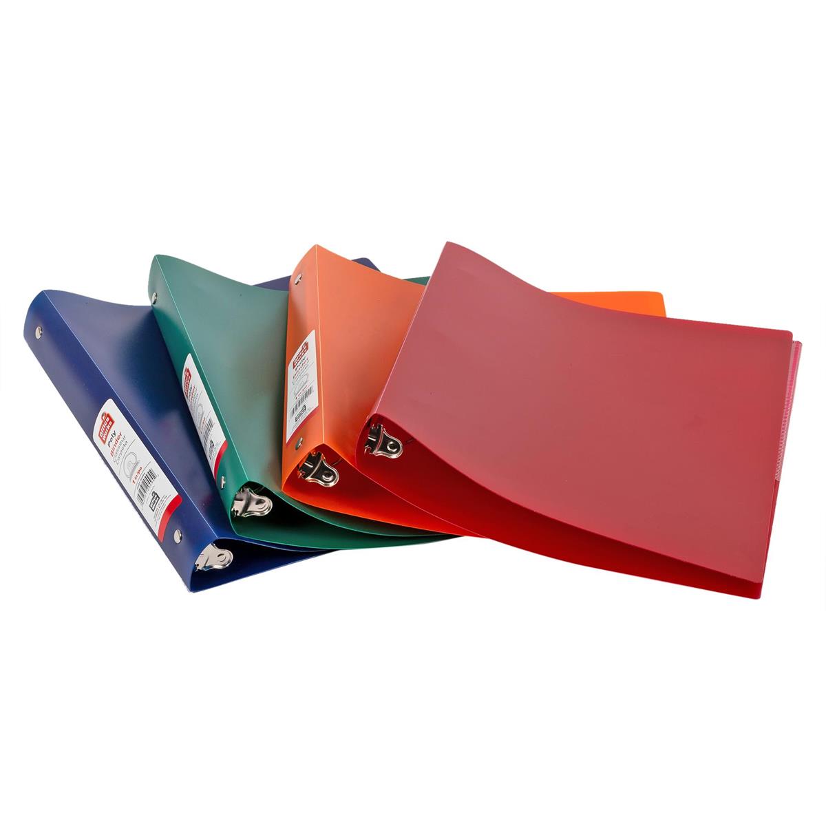 O-Ring 1" Poly Binder w/Booster,  Green/Blue/Orange/Red (PX98237)