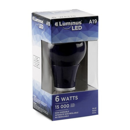 LUMINUS LED A19 BLUE LIGHT BULB 1/PK