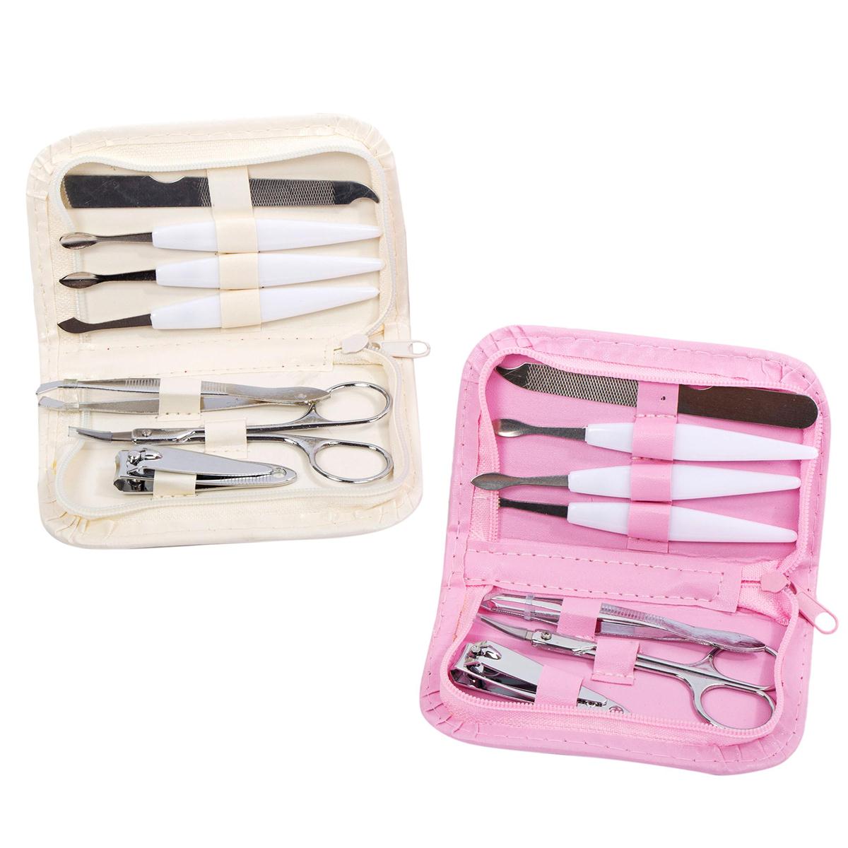 Bodico 7-pc Manicure Set w/Pouch, 2 col., double blister(HZ)