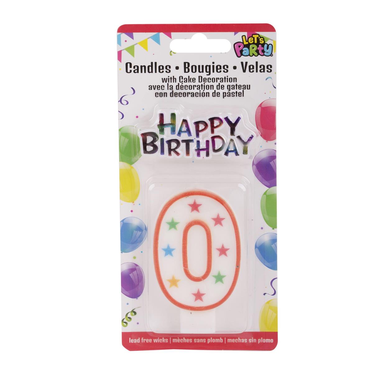 Number 0 Birthday Candle Set – 8cm Cake Decoration