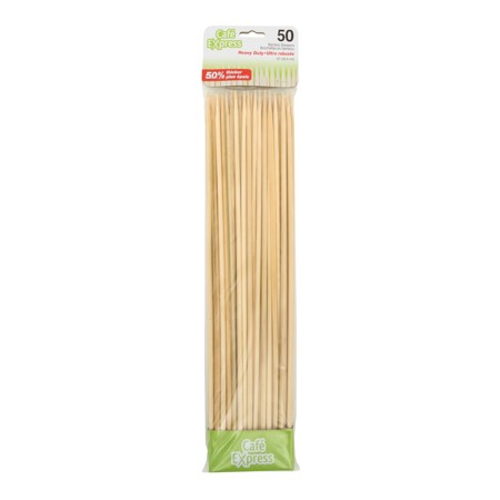 CAFE EXPRESS 12" HEAVY DUTY BAMBOO SKEWERS 50/PK x 24/CS