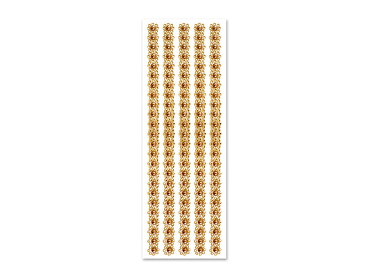 Paper Craft Sticker: 10cmx27cm Jewel Borders D) Gold Pearl Floral