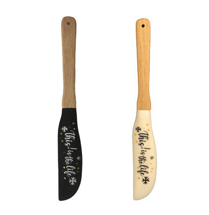 *SILICONE LONG SPATULA-TITL-B/W
