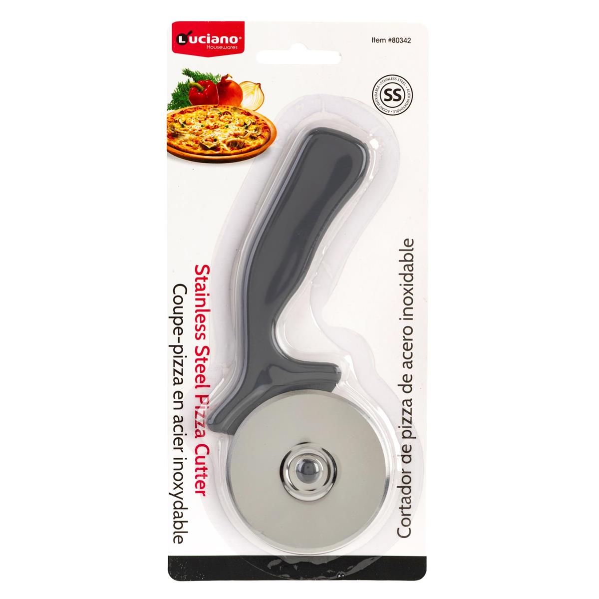 Luciano  S/S Pizza Cutter w/ Plastic Handle, b/c