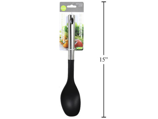 L.Gourmet 13"L Nylon Solid Spoon w/ SS Handle, t.o.c. (DCS)