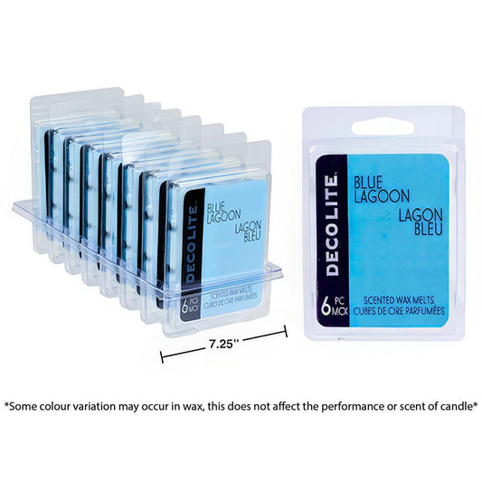 DecoLite 6pc Scented Wax Melts, Blue Lagoon, tray