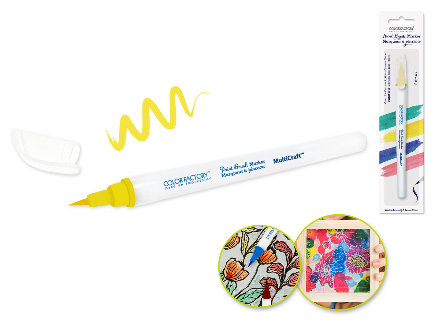 Color Factory: Water Based Paint Brush Marker 1.8g L) Yellow